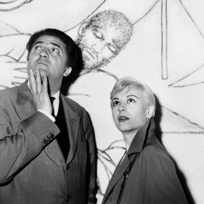 Federico Fellini și Giulietta Masina