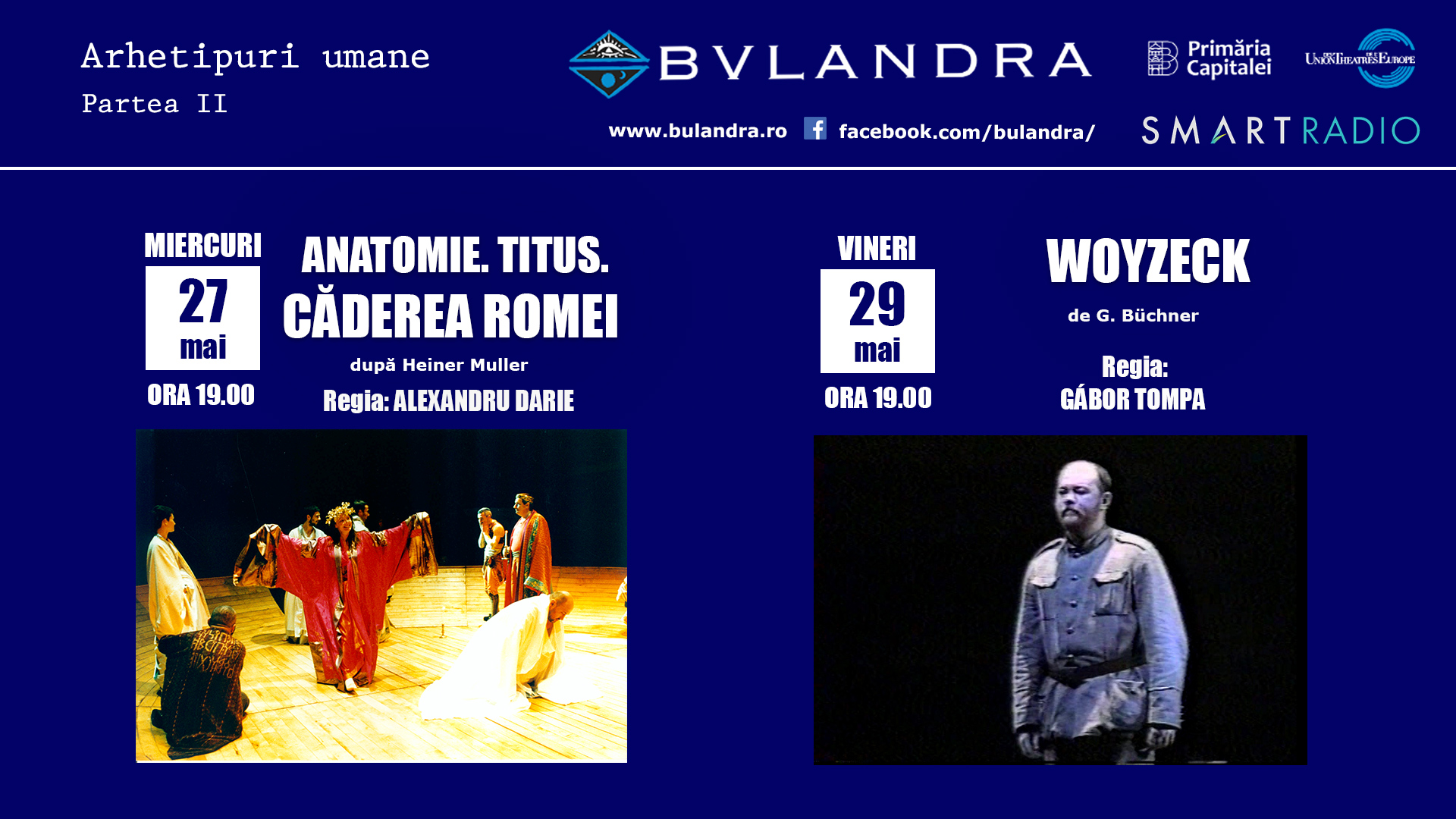 „Anatomie. Titus. Căderea Romei” și “Woyzeck”, pe scena online a Teatrului „Bulandra”